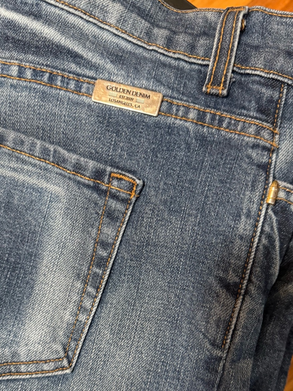 Size 36 - Golden Denim Jeans Men's Blue Denim Ankle Zip Preppy